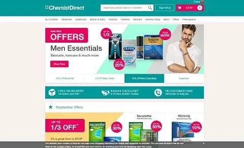 英国のオンライン薬局ウェブサイト「Chemist Direct」