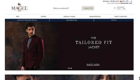 イギリスのファッションブランドのウェブサイト、Magee1866。